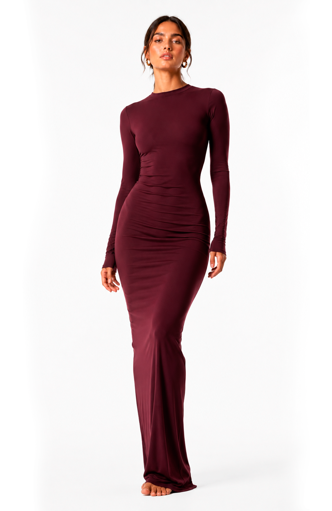 Vestido longo vinho Contorno